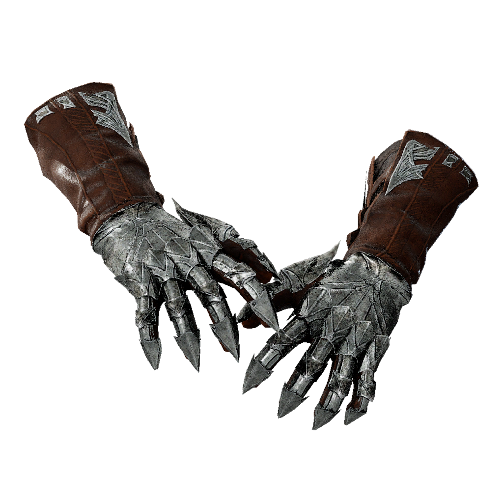 Crimson Chain Silver Gauntlets